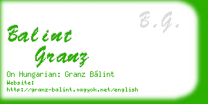 balint granz business card